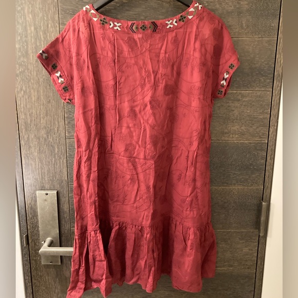 JOHNNY WAS🌻 JADE Sheer Embroidered Lace Up Mini Dress - Picture 9 of 15